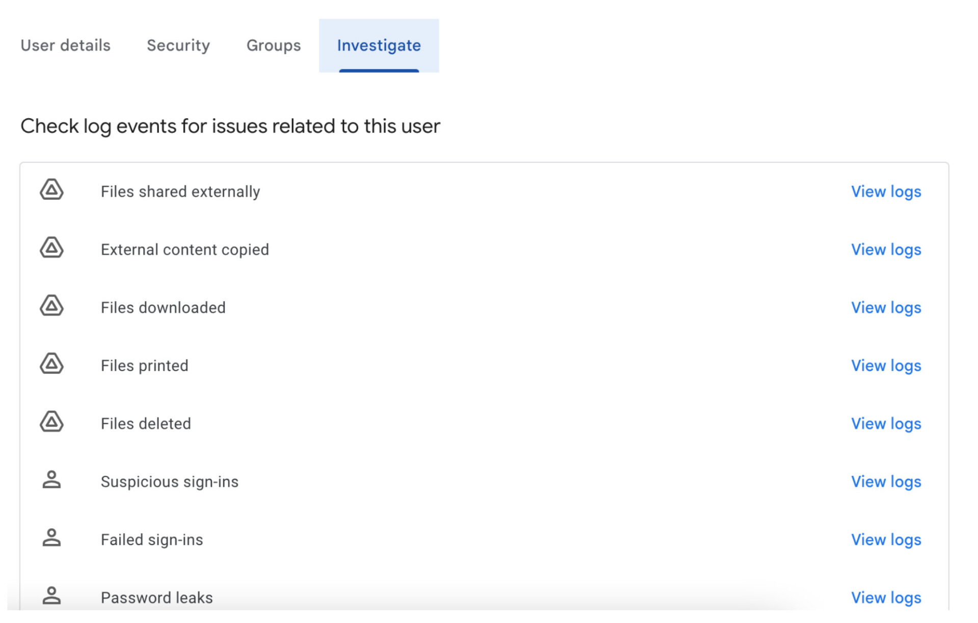 investigate - UpCurve Cloud