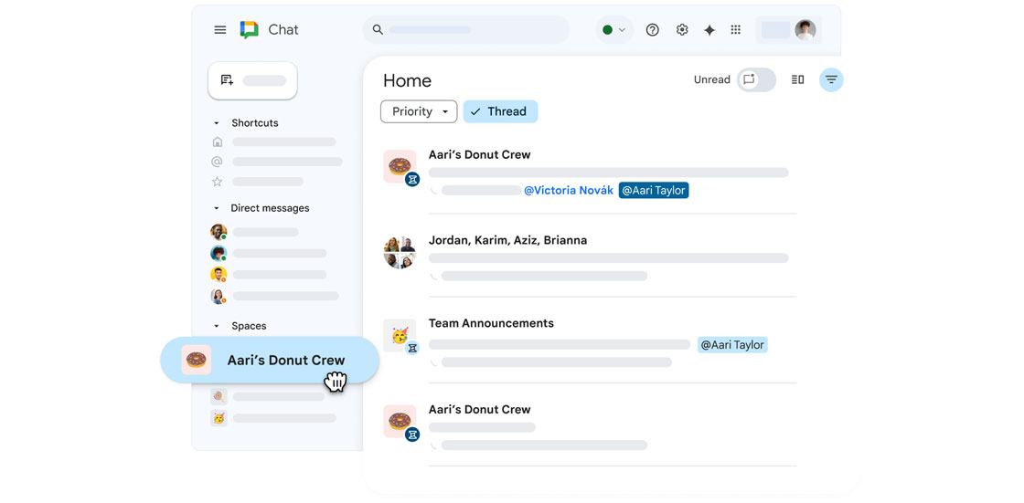 spaces google chat - UpCurve Cloud