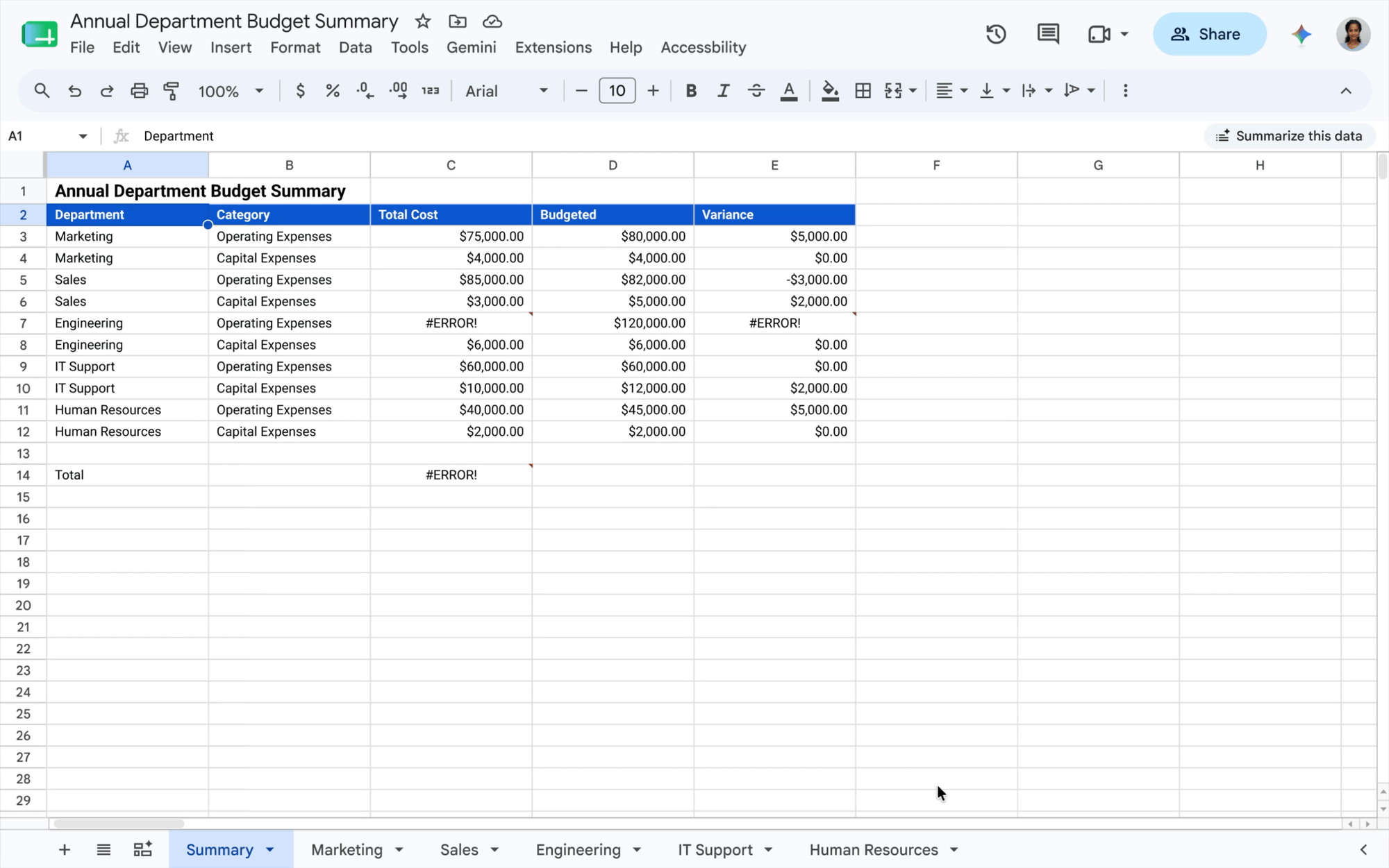 Google Sheets Can Auto-fix Errors and Speak More Languages With Gemini 6 - UpCurve Cloud