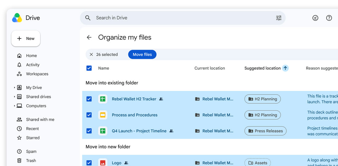 organize files - UpCurve Cloud