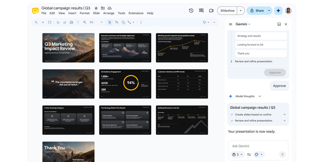 gemini slides update - UpCurve Cloud