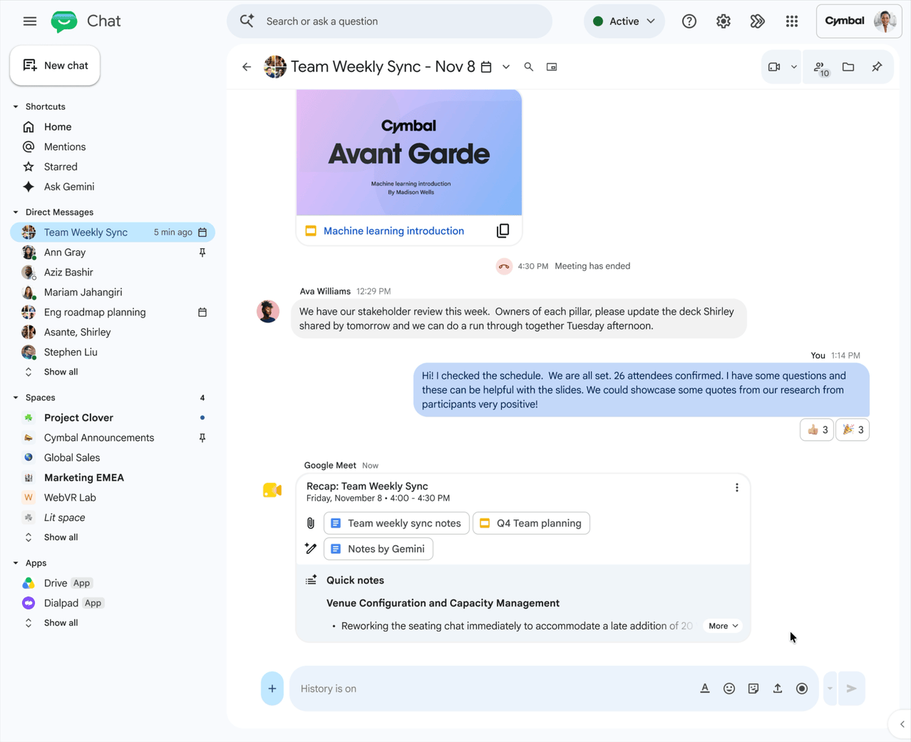 Google Meet's “Next Steps” Automatically Triggers Post-Meeting Actions 12 meet follow through - UpCurve Cloud